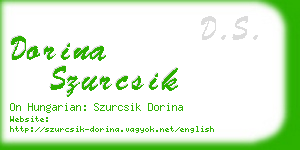 dorina szurcsik business card